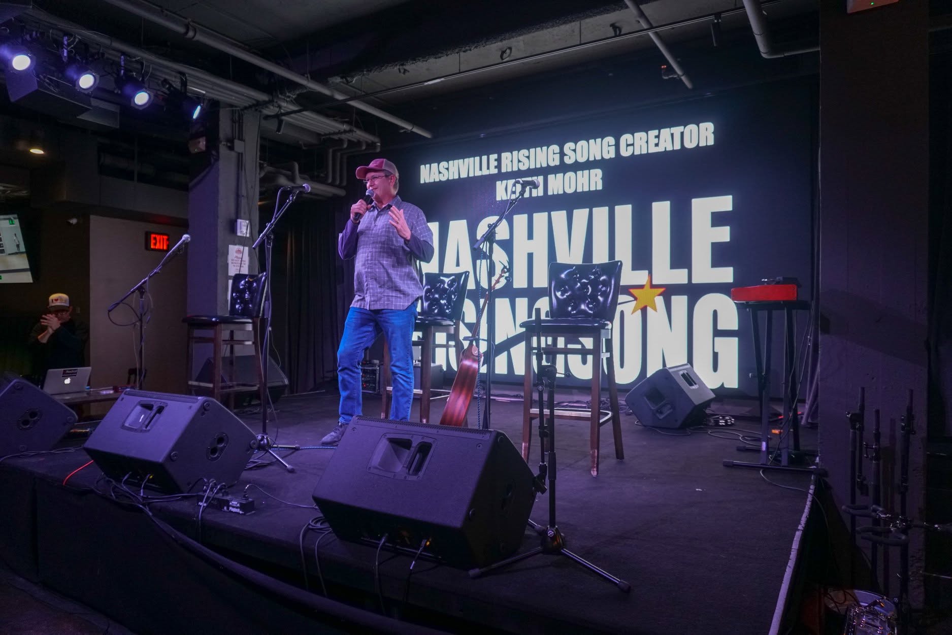 Nashville Rising Song creator Keith Mohr hosting on stage